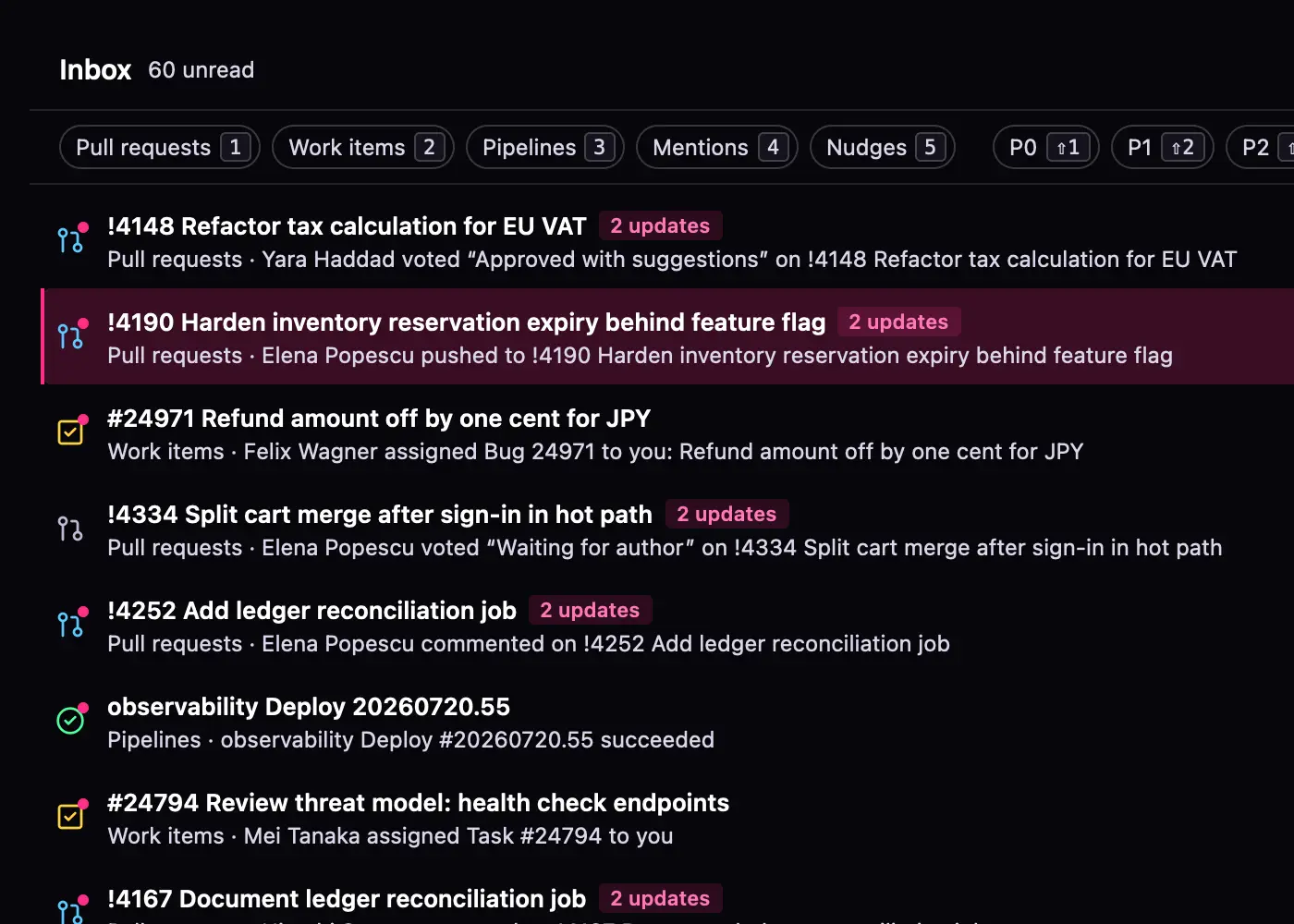 The Inbox in the Arcade theme.